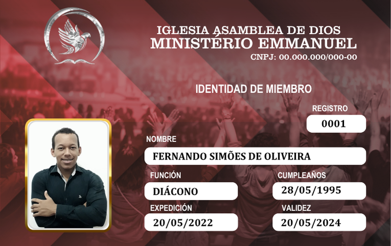 Carnet de Miembro frente modelo 2